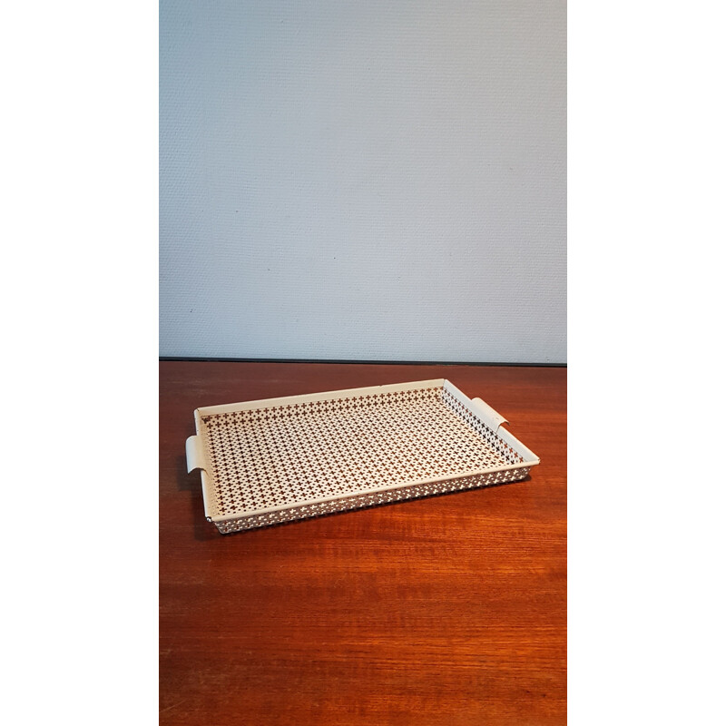 Vintage perforated metal serving tray by Mathieu Mategot