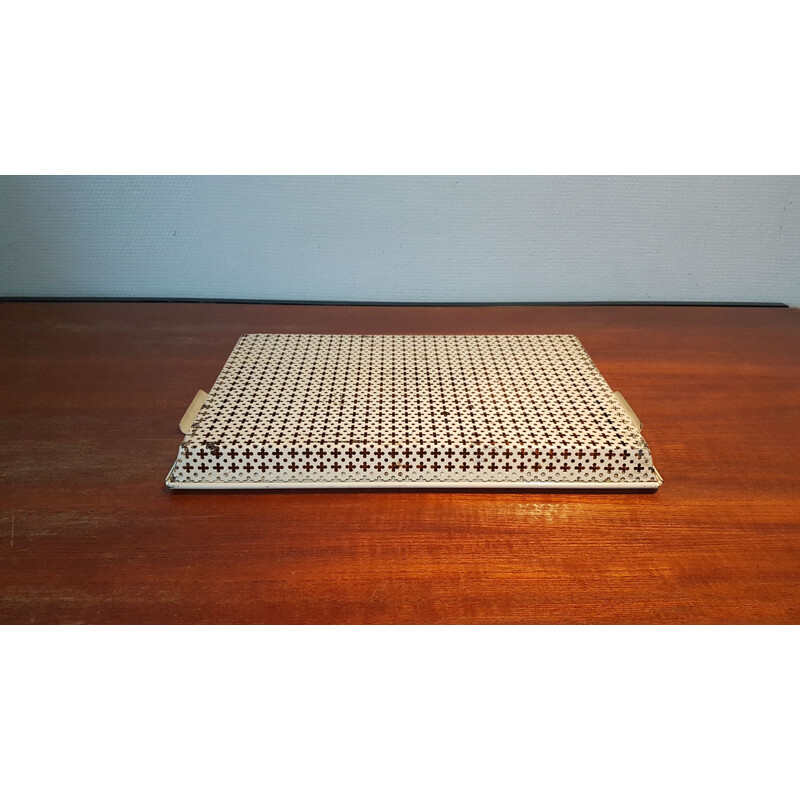 Vintage perforated metal serving tray by Mathieu Mategot