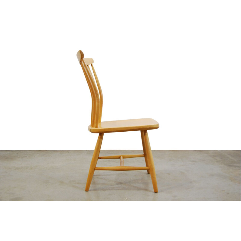 Suite de 4 chaises vintage en bouleau scandinave par Bengt Akerblom