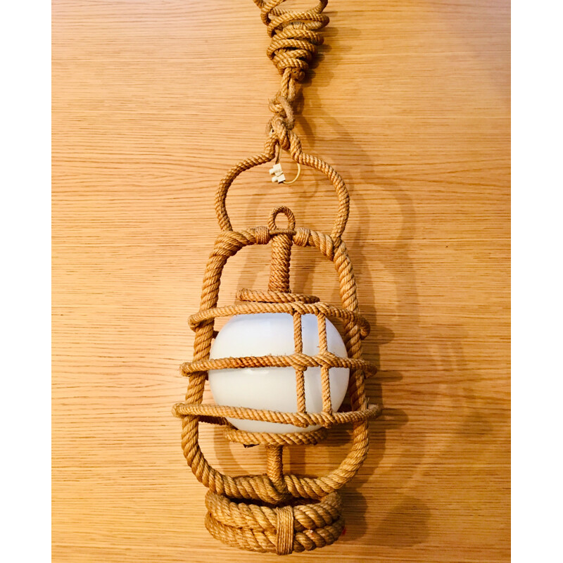 Vintage hanging lamp storm in rope