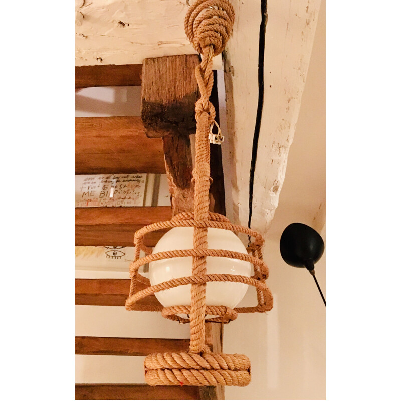 Vintage hanging lamp storm in rope