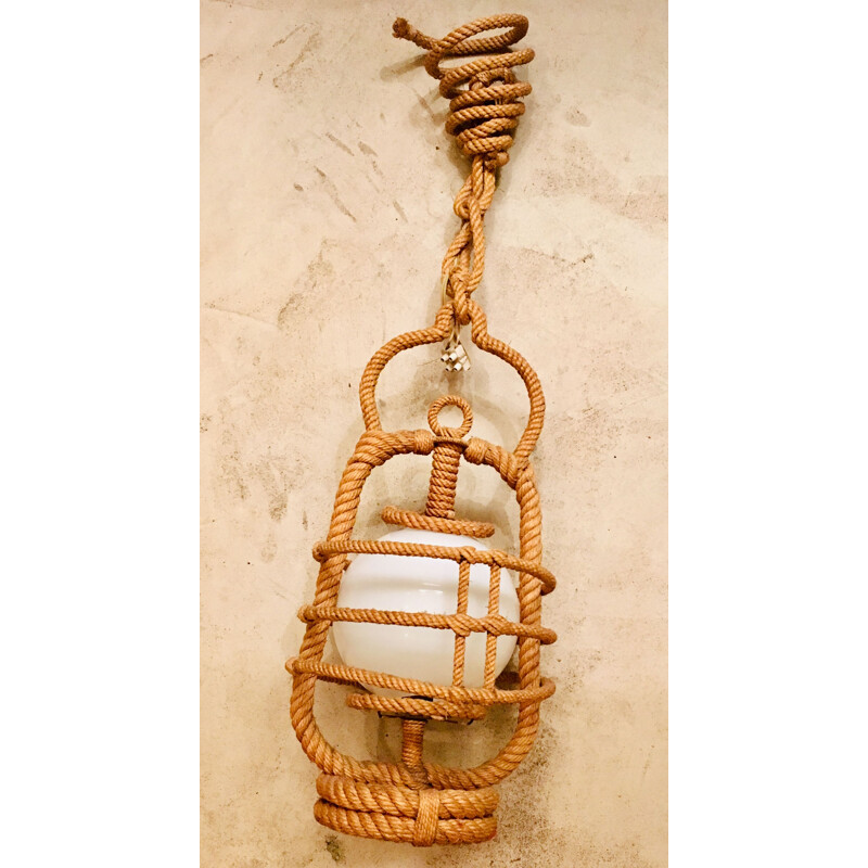 Vintage hanging lamp storm in rope