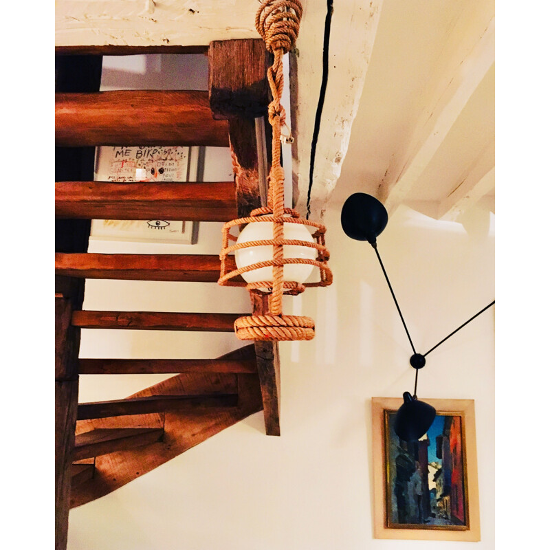 Vintage hanging lamp storm in rope