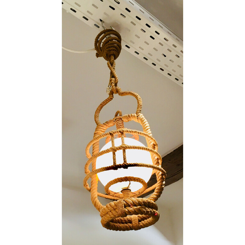 Vintage hanging lamp storm in rope