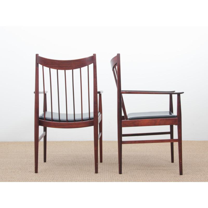 Suite de 2 chaises vintage scandinaves en palissandre