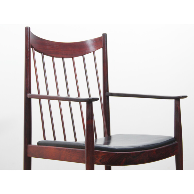 Suite van 2 Scandinavische vintage stoelen in rozenhout
