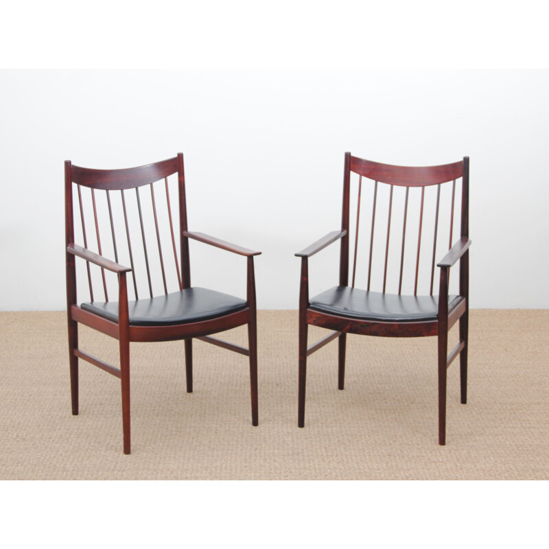 Set of 2 vintage chairs Scandinavian in rosewood