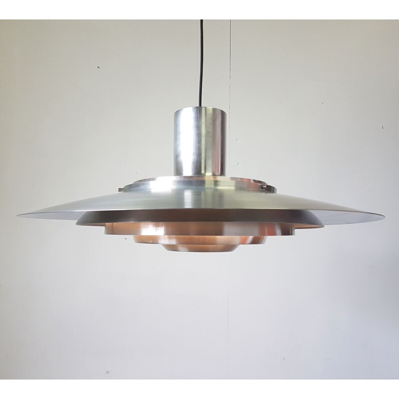 Vintage pendant lamp in aluminum for Nordisk Solar