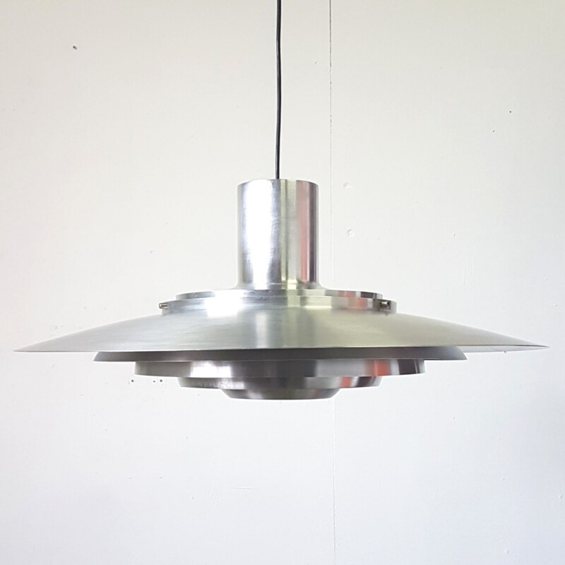 Vintage pendant lamp in aluminum for Nordisk Solar