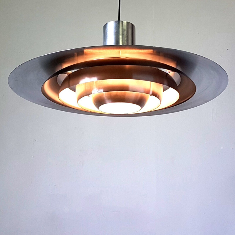Vintage pendant lamp in aluminum for Nordisk Solar
