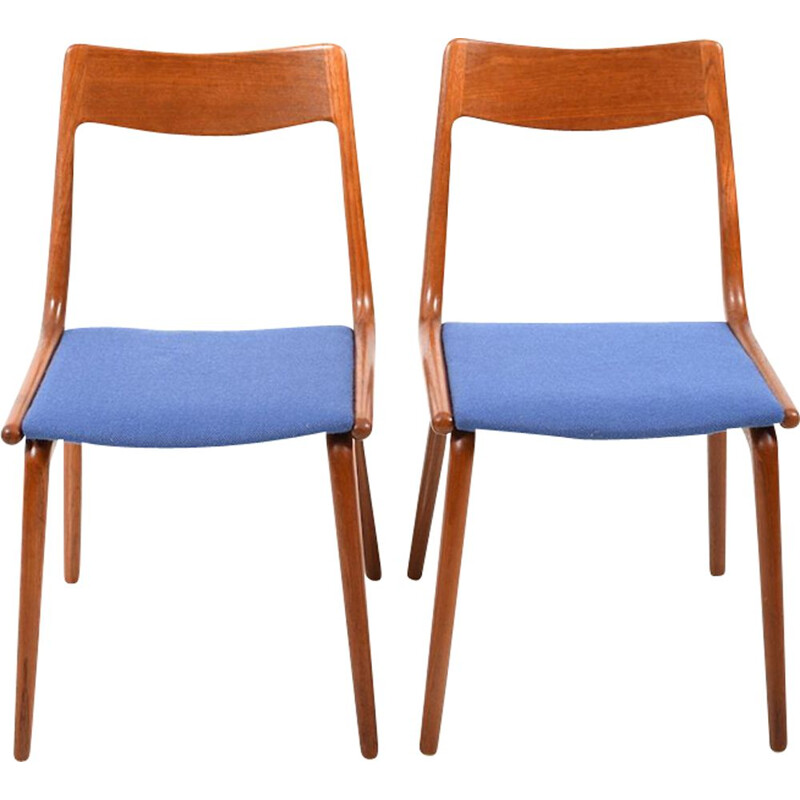 Pair of Boomerang teak chairs by Alfred Christensen