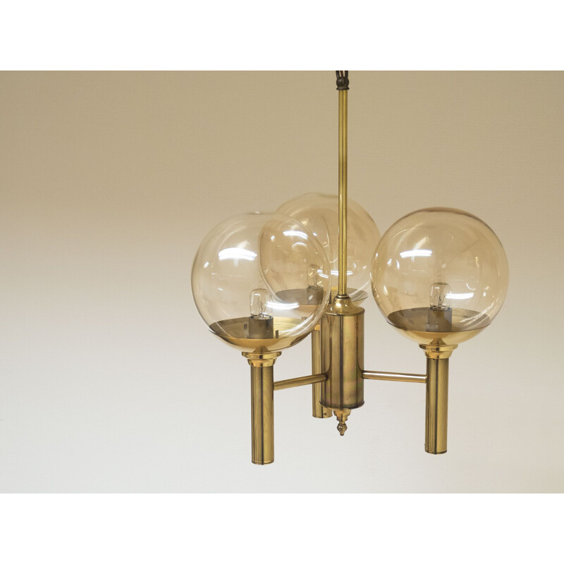 Vintage brass chandelier by Svend Mejlstrøm