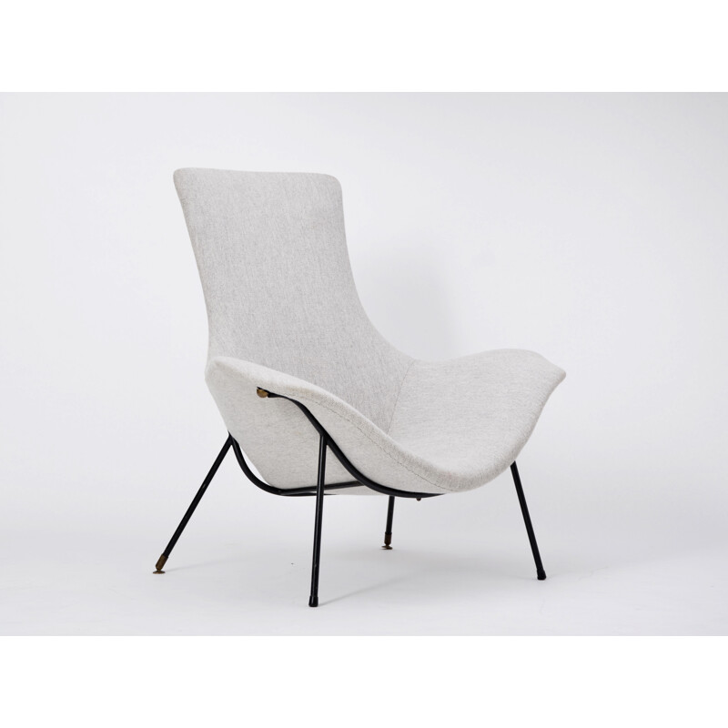 Vintage grey armchair by Augusto Bozzi for Fratelli Saporiti