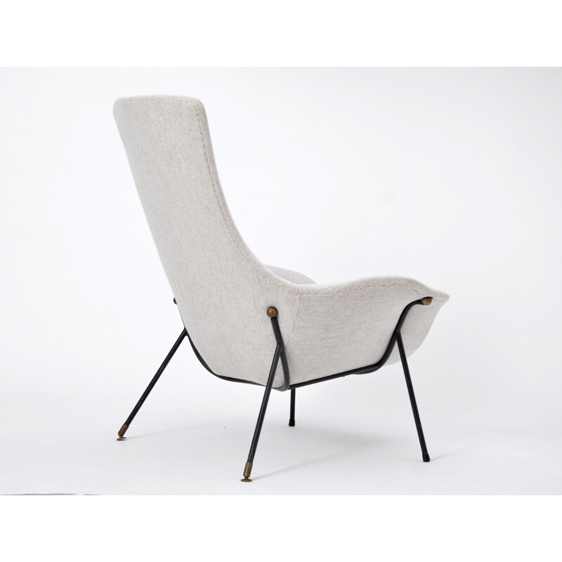 Vintage grey armchair by Augusto Bozzi for Fratelli Saporiti