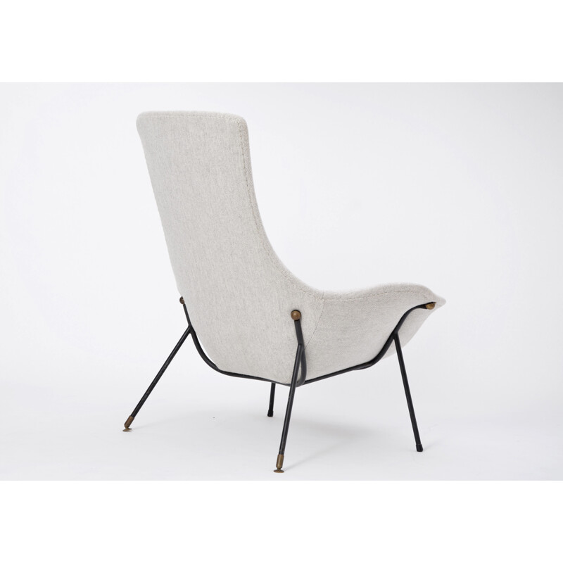 Vintage grey armchair by Augusto Bozzi for Fratelli Saporiti