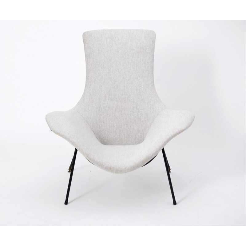 Vintage grey armchair by Augusto Bozzi for Fratelli Saporiti