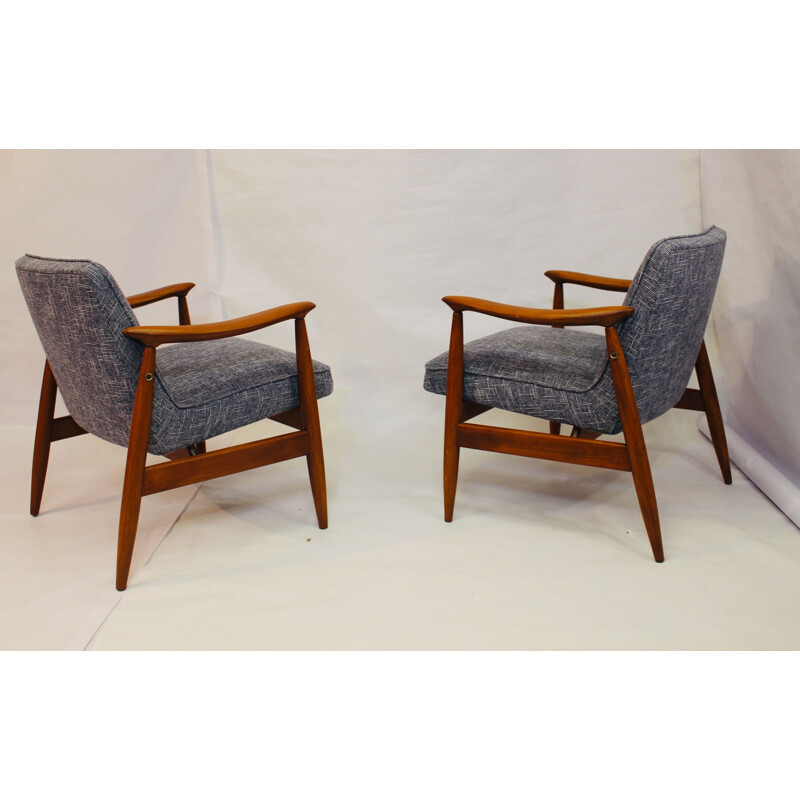 Paire de fauteuils vintage en hêtre par Juliusz Kedziorek