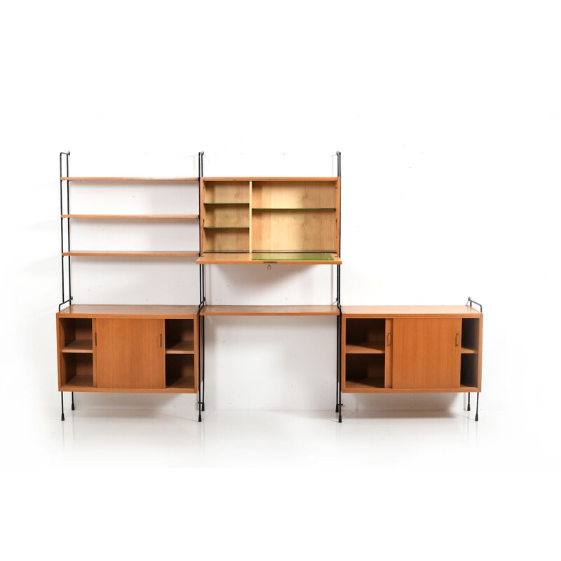 Vintage shelving system in ashwood by Ernst Dieter Hilker