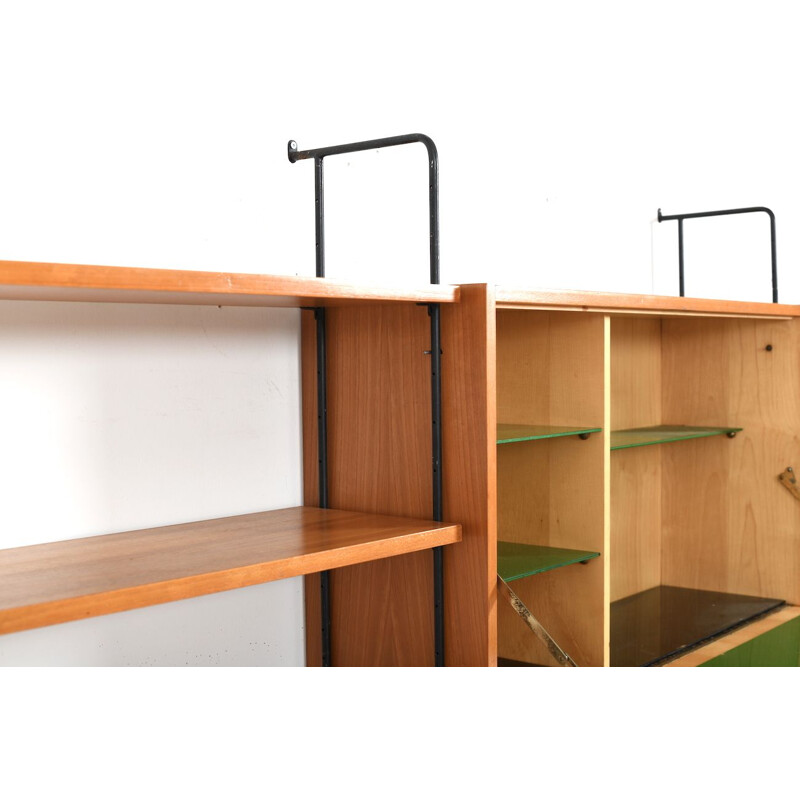 Vintage shelving system in ashwood by Ernst Dieter Hilker