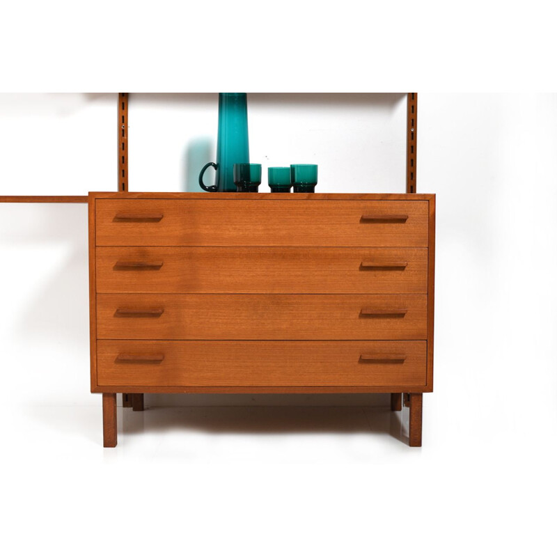 Vintage wall system in teak by Kai Kristiansen