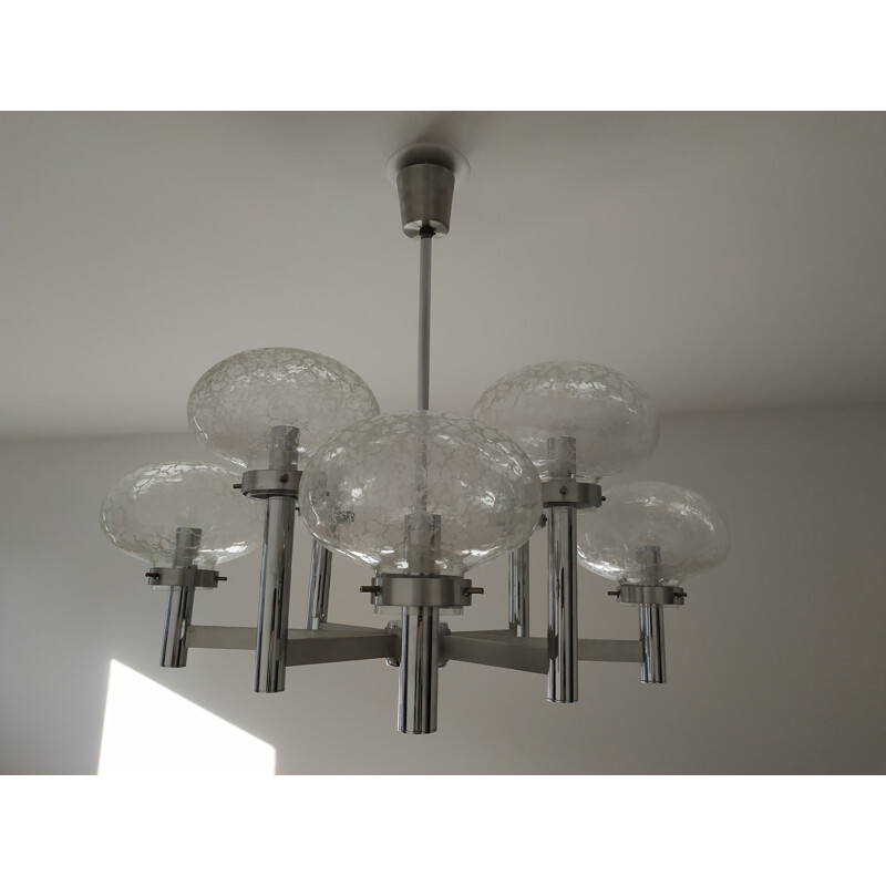 Vintage grey chandelier in metal