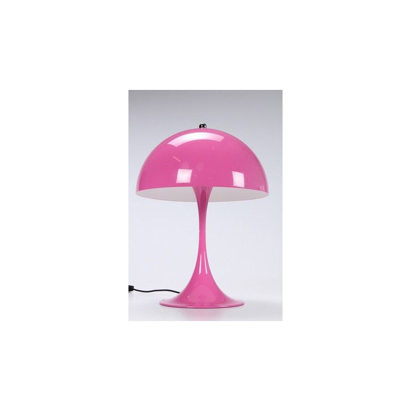 Vintage pink table lamp in plastic