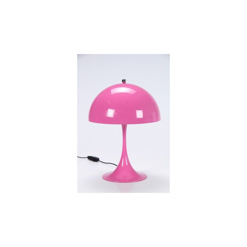 Vintage pink table lamp in plastic