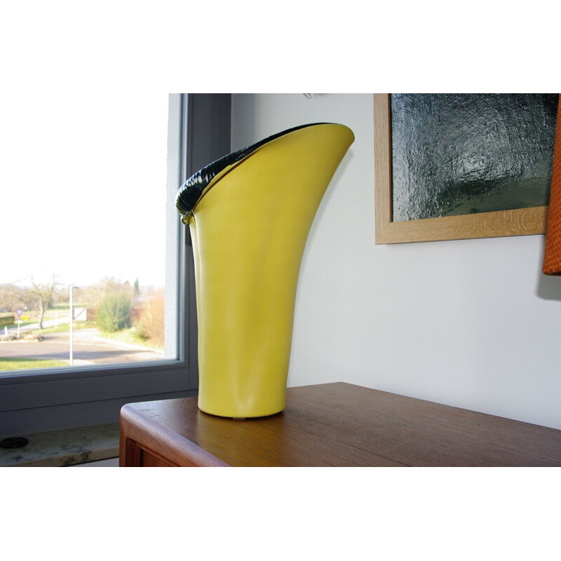 Vase jaune en céramique par Fernand Elchinger