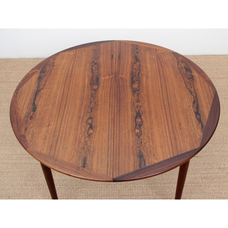 Mesa redonda vintage de madera de palisandro