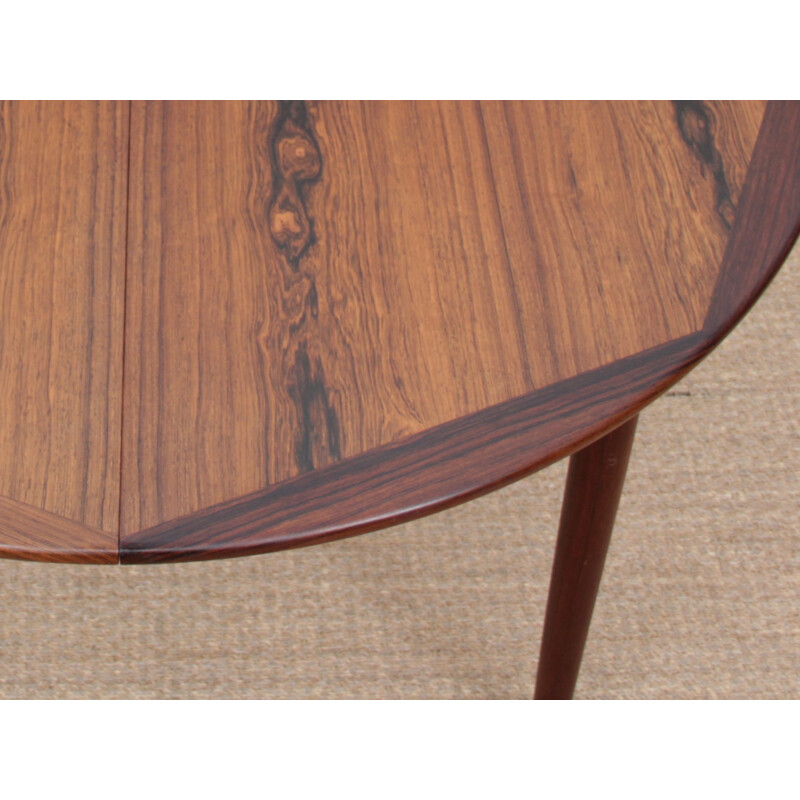 Mesa redonda vintage de madera de palisandro