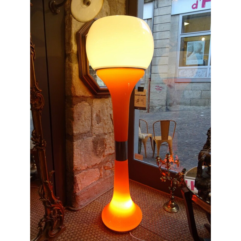 Vintage orange lamp in opaline by Carlo Nason