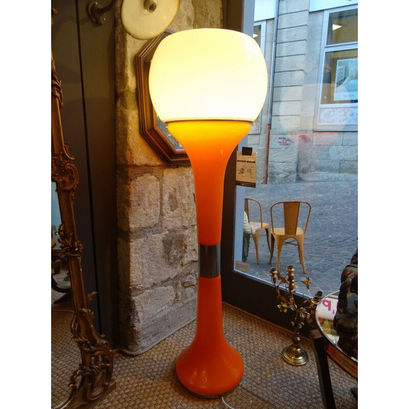 Lampe orange en opaline par Carlo Nason