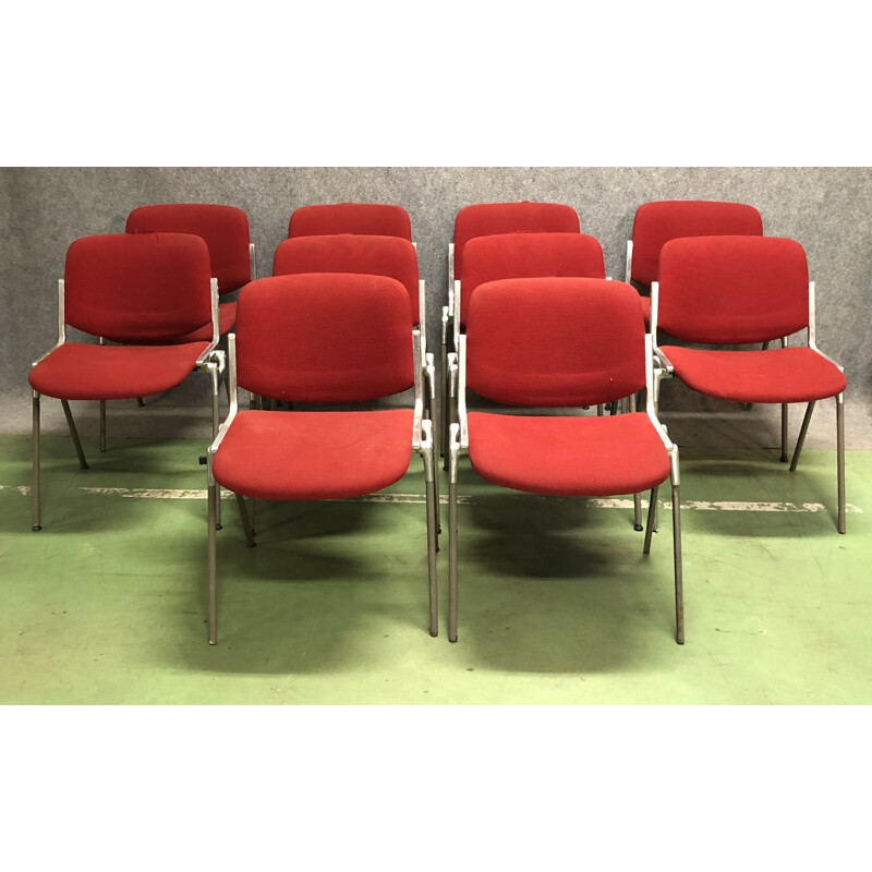 Set of 10 vintage chairs DSC 106 by Piretti for Castelli