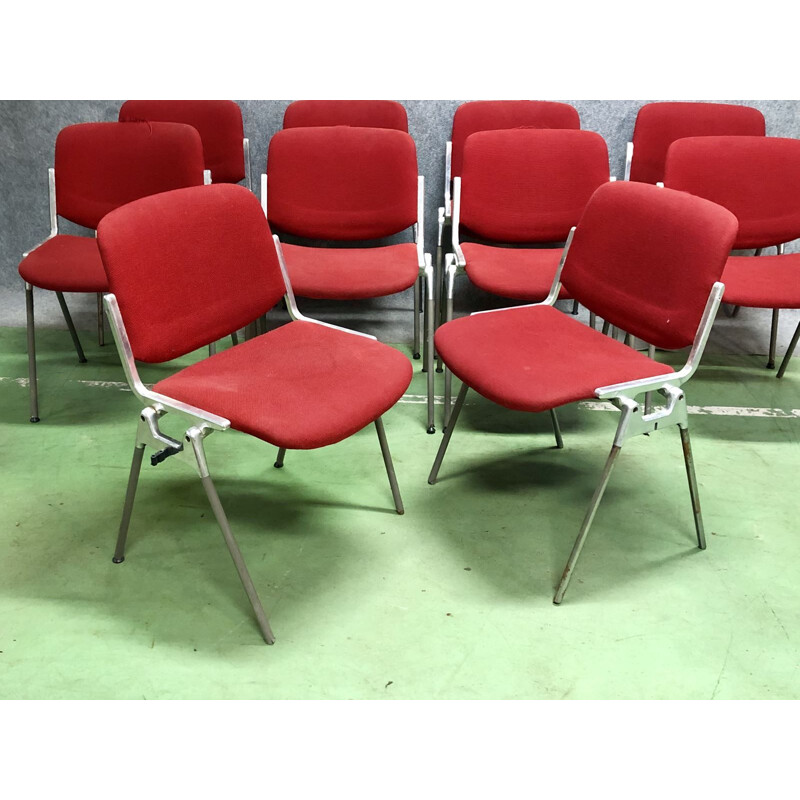 Suite de 10 chaises vintage DSC 106 par Piretti pour Castelli