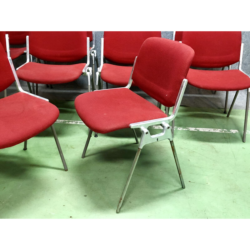 Set of 10 vintage chairs DSC 106 by Piretti for Castelli