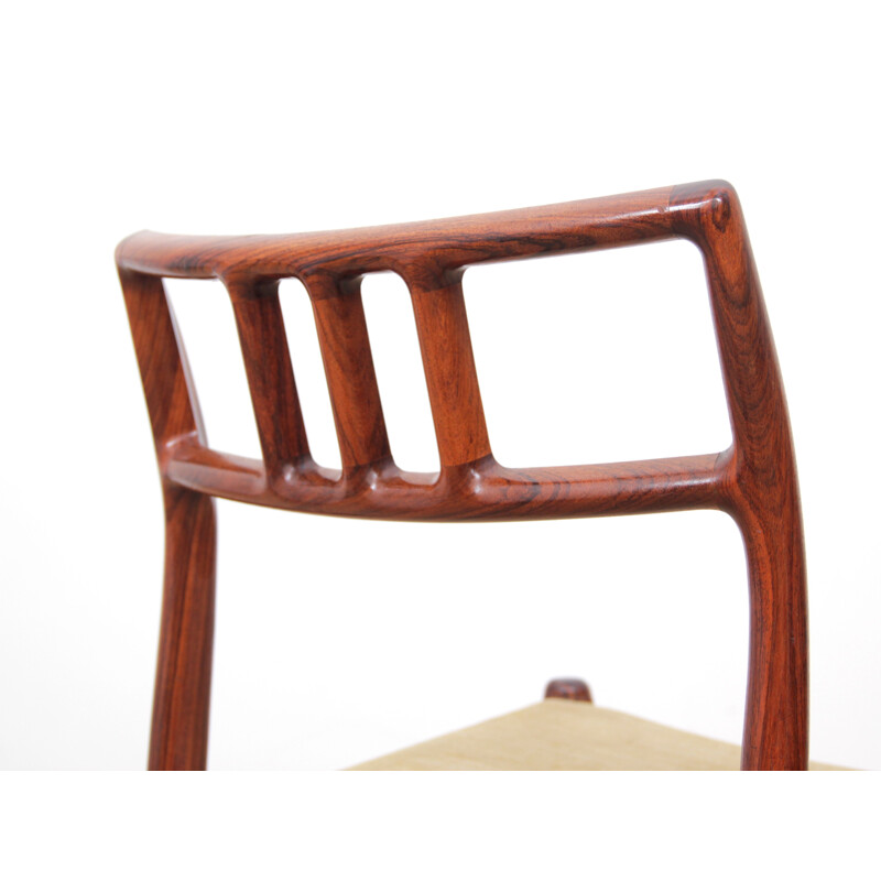 Suite de 6 chaises vintage scandinaves modèle 79 en palissandre de Rio