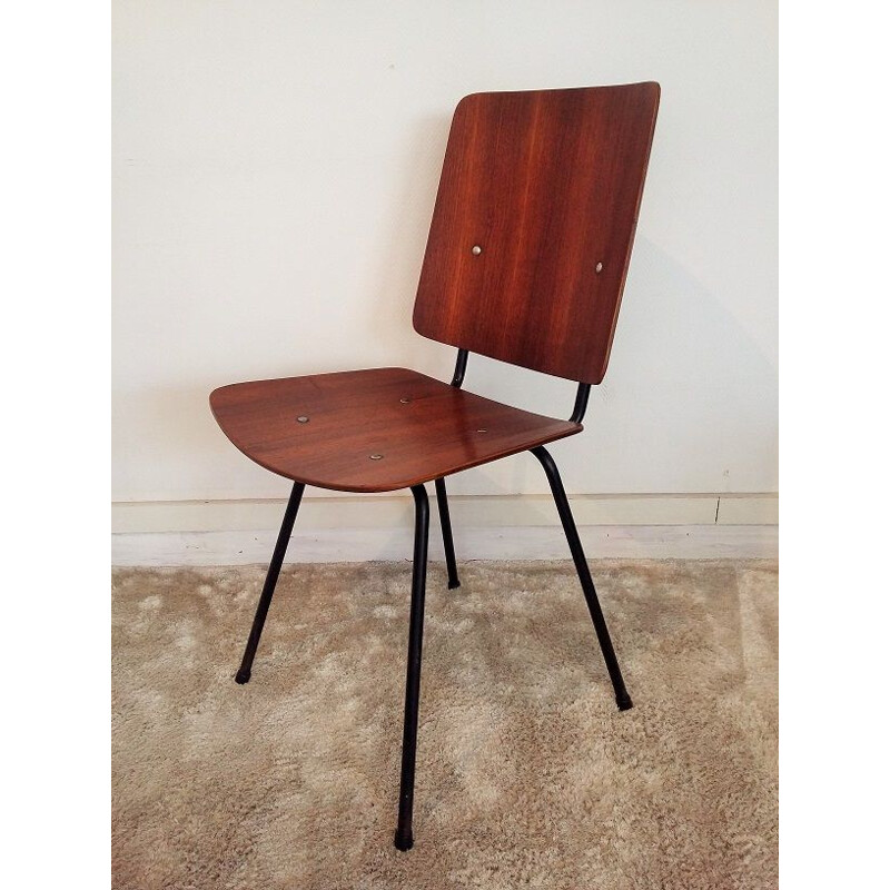 Skandinavischer Vintage-Stuhl aus Teakholz und Metall