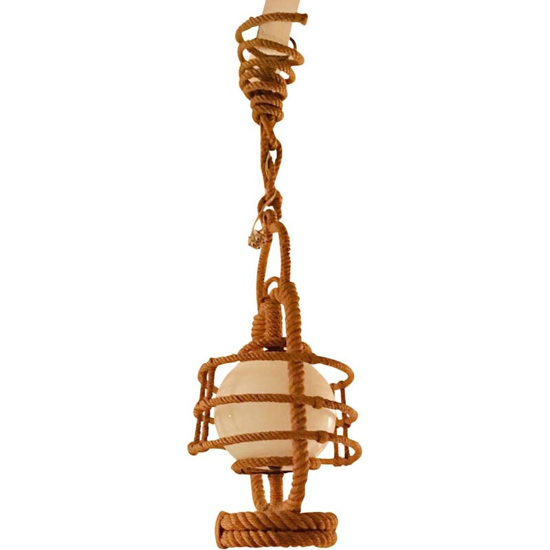 Vintage hanging lamp storm in rope