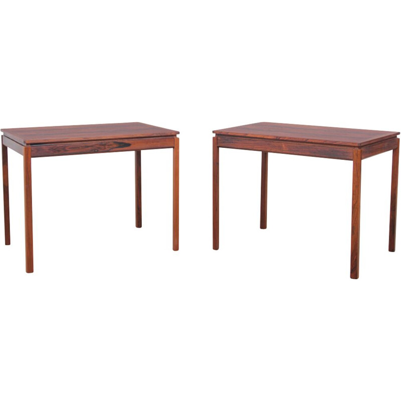 Pair of vintage side tables in rosewood