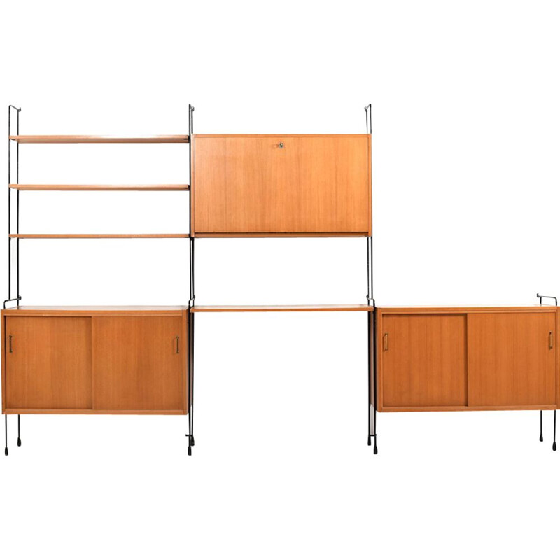 Vintage shelving system in ashwood by Ernst Dieter Hilker