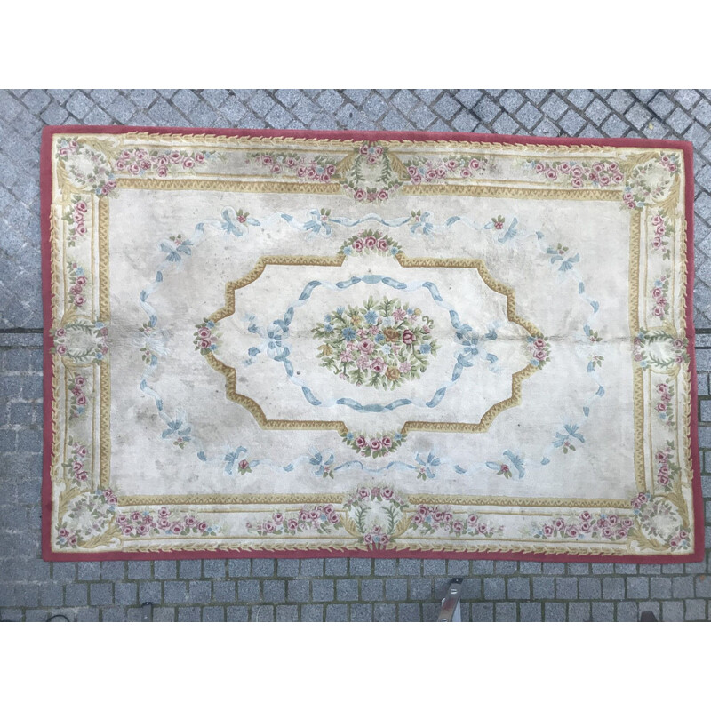 Tapis vintage en laine et coton