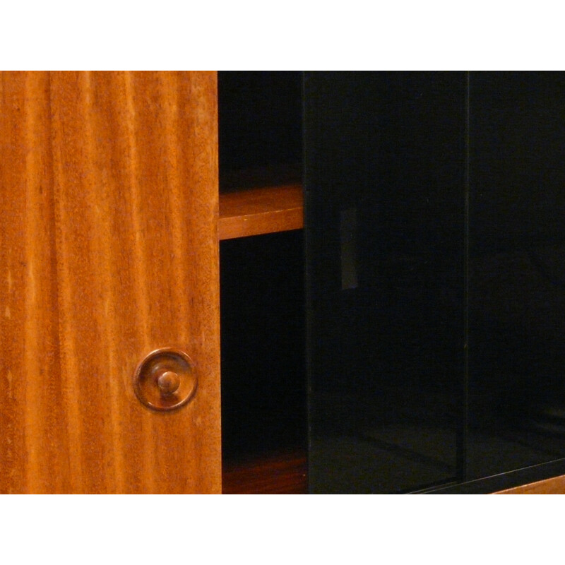 Small sideboard in wood, glass and metal, ARP - 1960s