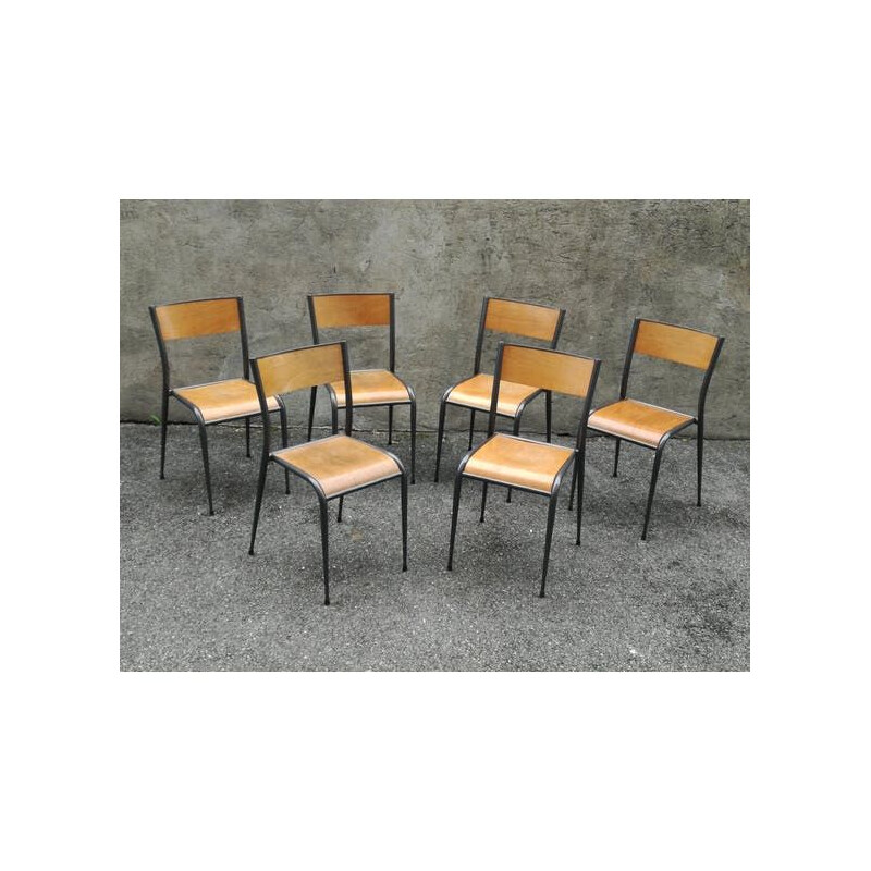 Set of 6 vintage school chairs