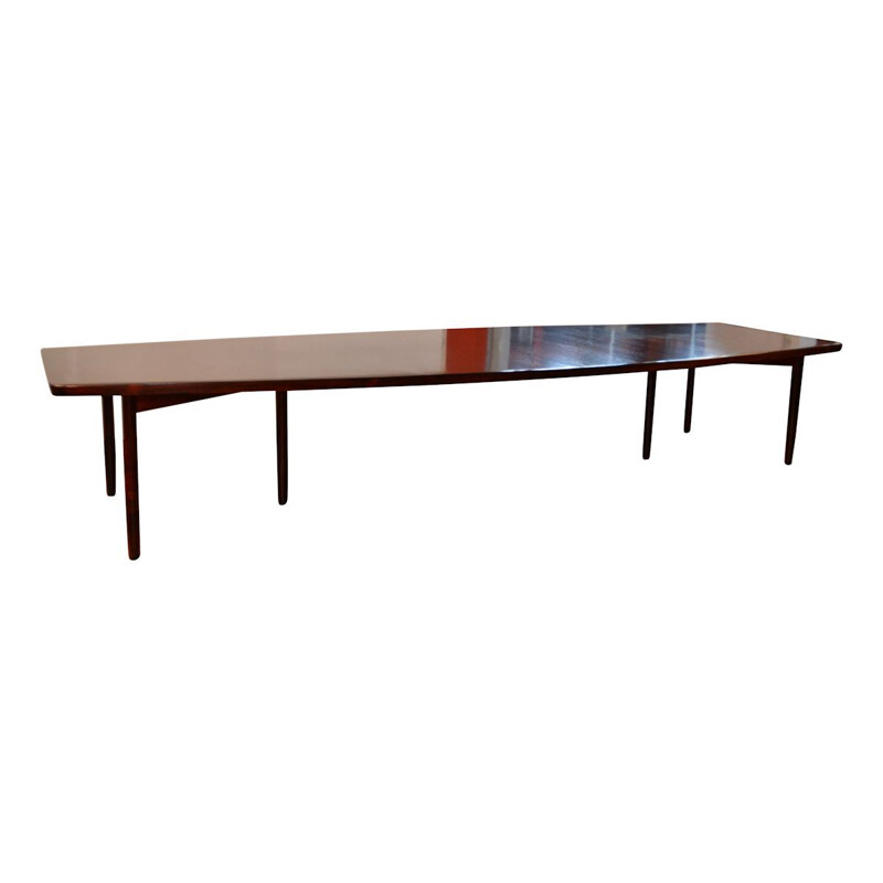 Danish design rosewood boat-shape conference table