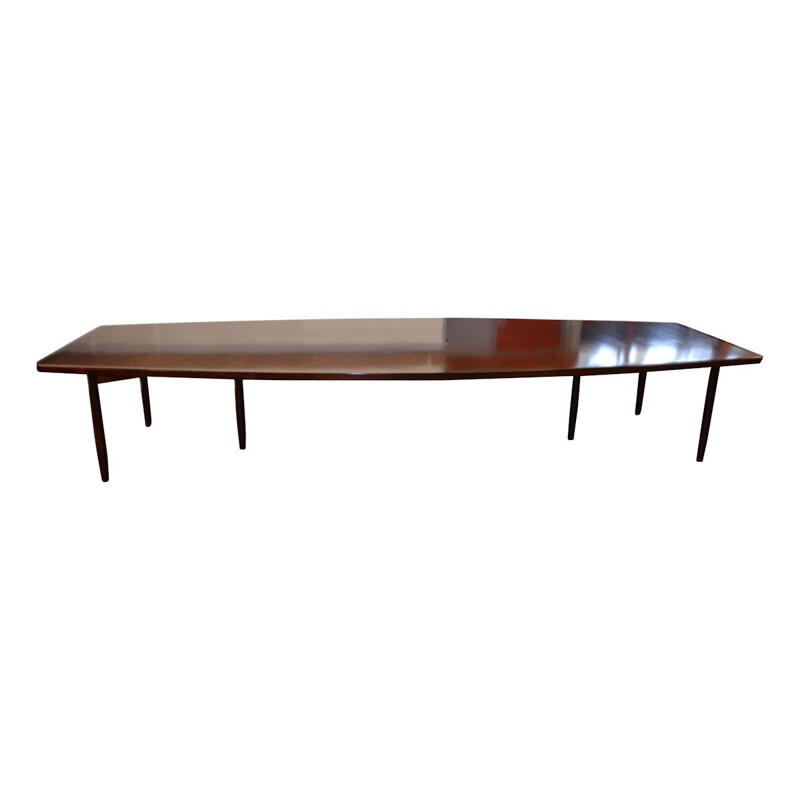 Danish design rosewood boat-shape conference table