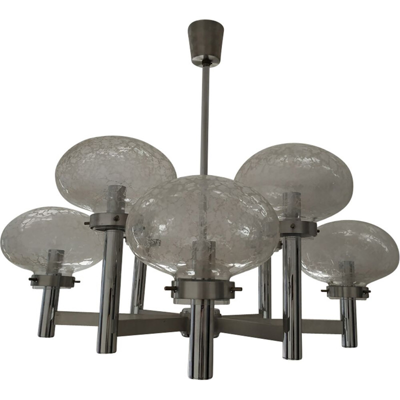 Vintage grey chandelier in metal
