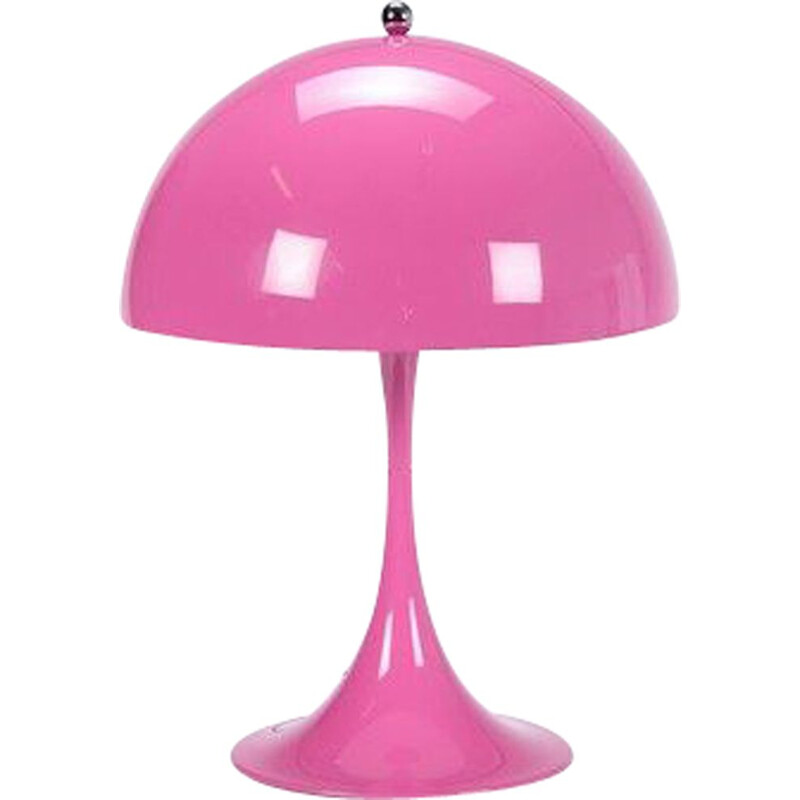 Vintage pink table lamp in plastic