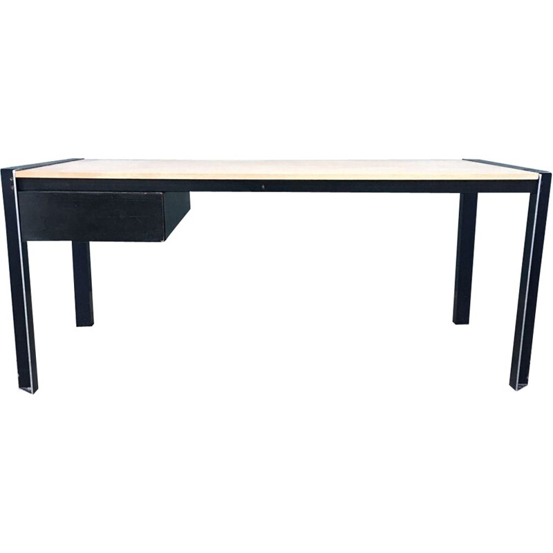 Vintage black desk by Georges Frydman