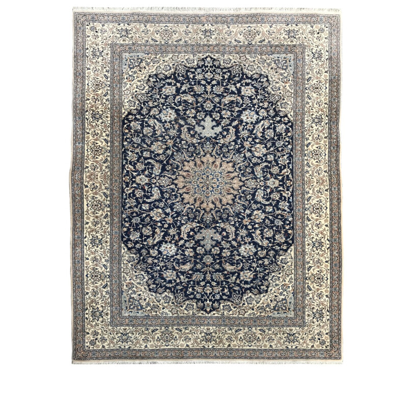 Vintage Persian carpet in wool and silk