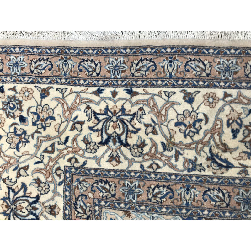 Tapis perse vintage en laine et soie